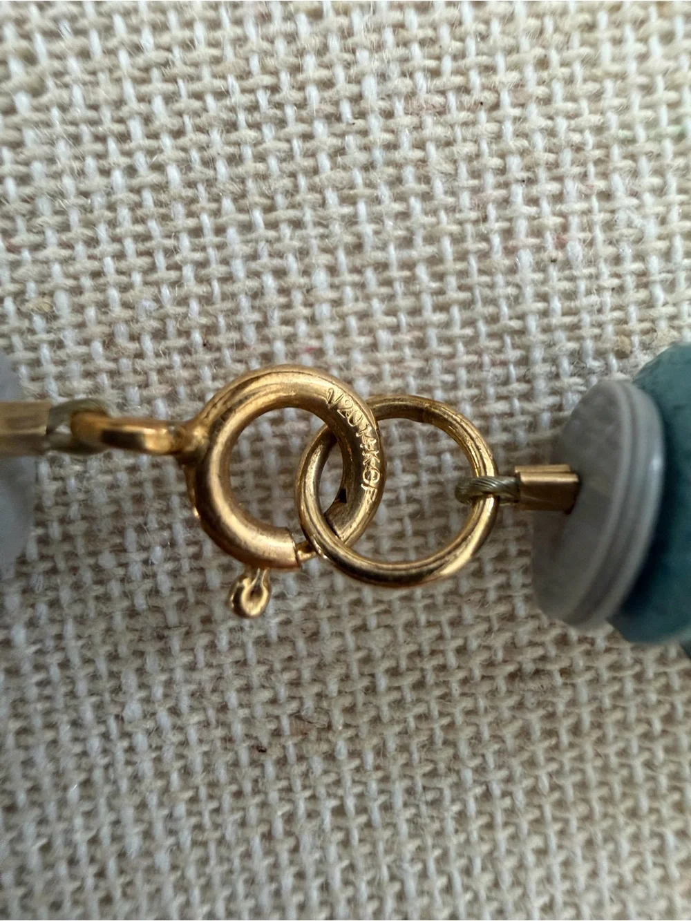 14k gold blue  stone and gold necklace 14k gold stamped